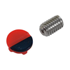 Handle Set Screw & Button - Red & Blue