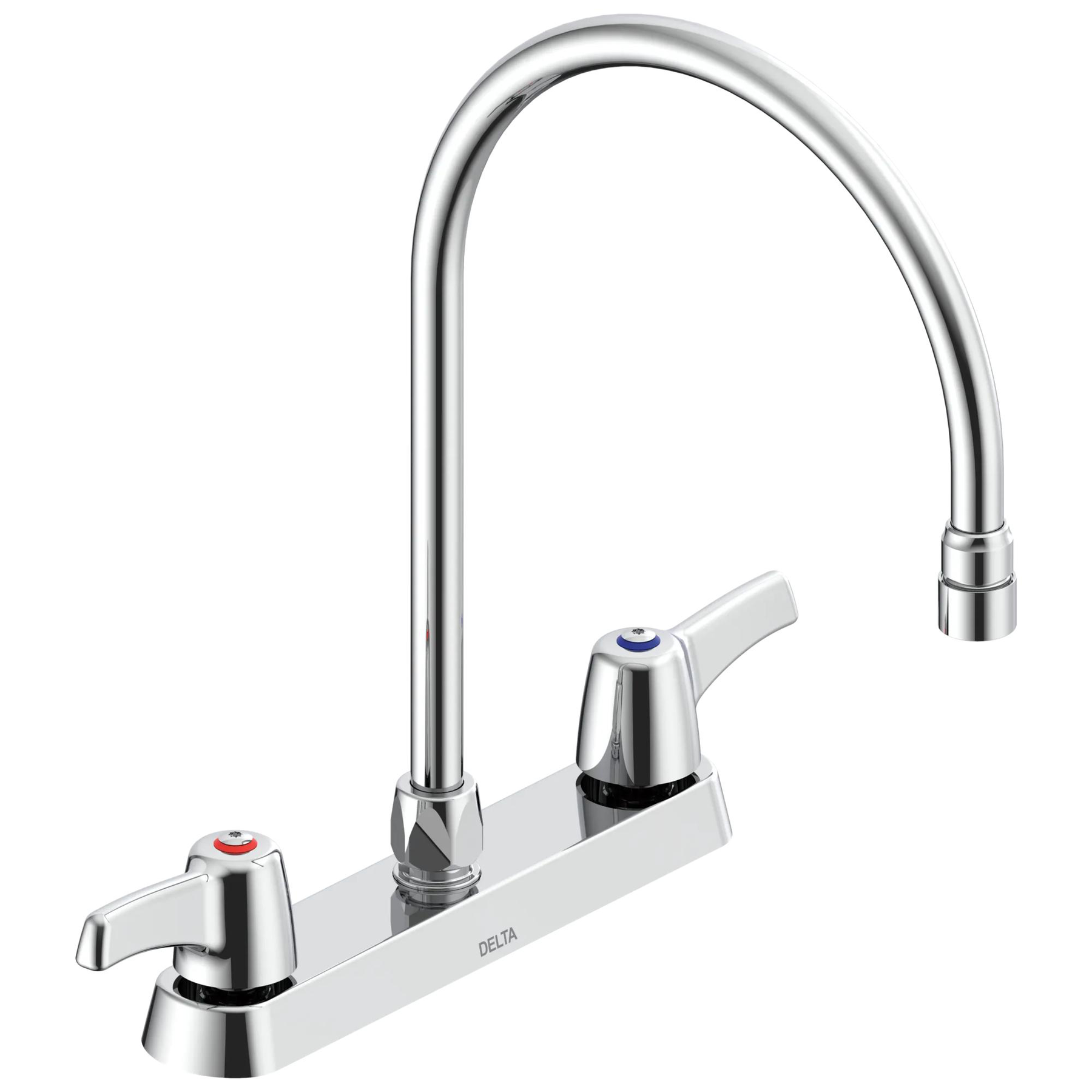 Two Handle 8 In Cast Deck-Mount Faucet
