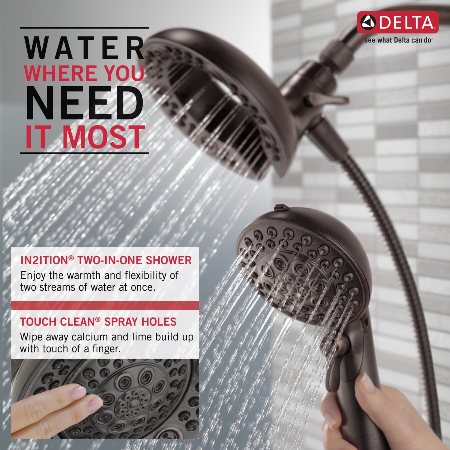 In2ition&reg; 5-Setting Two-in-One Shower (Recertified)