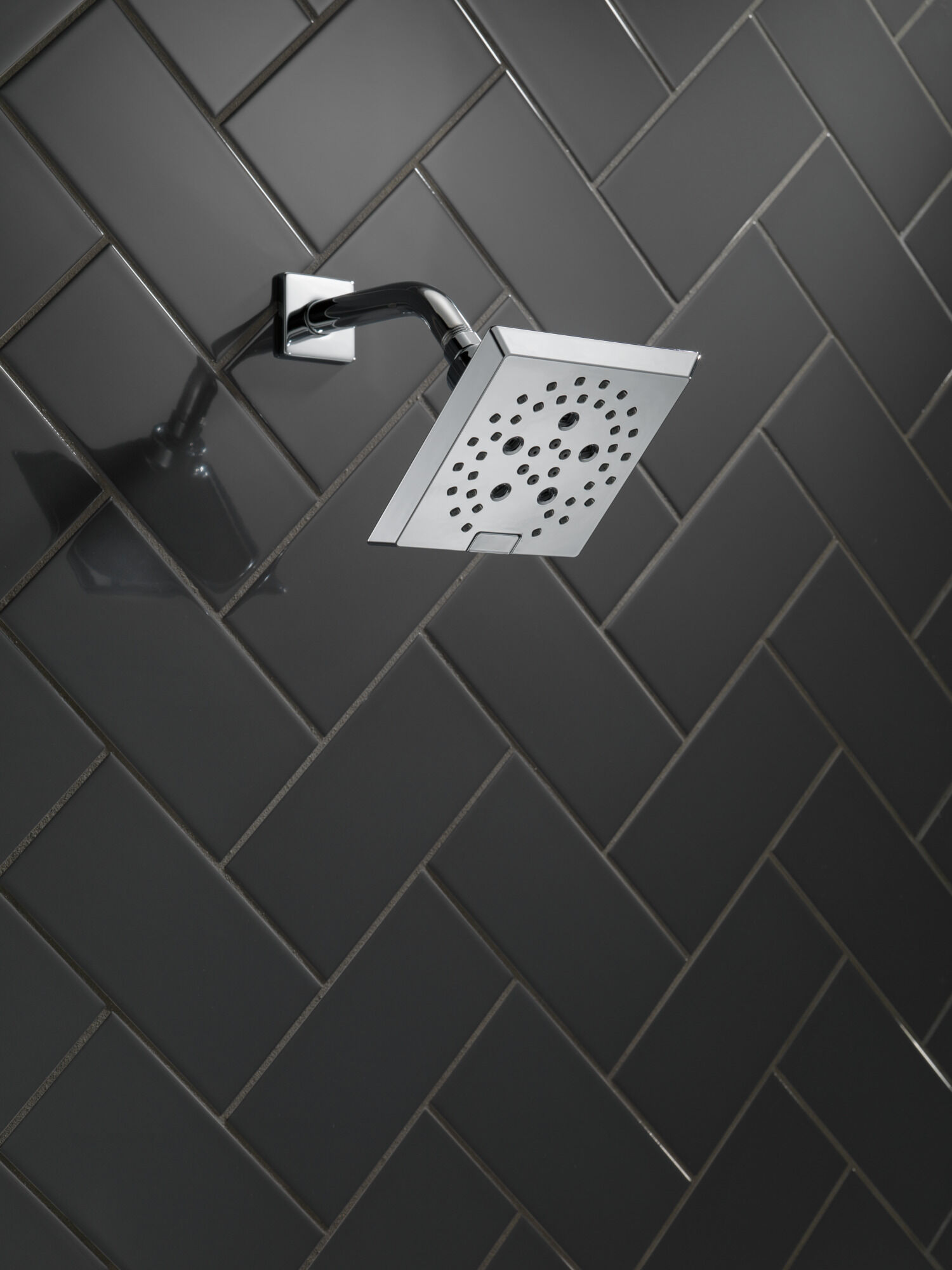 H2Okinetic® 5-Setting Angular Modern Raincan Shower Head in