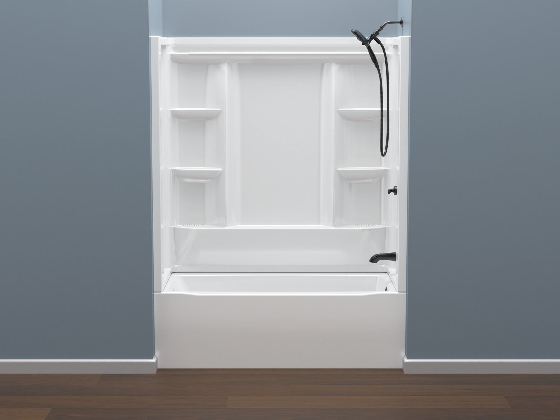 60x30 Alcove Bathtub, Wall Set and Trim Bundle - Right Drain