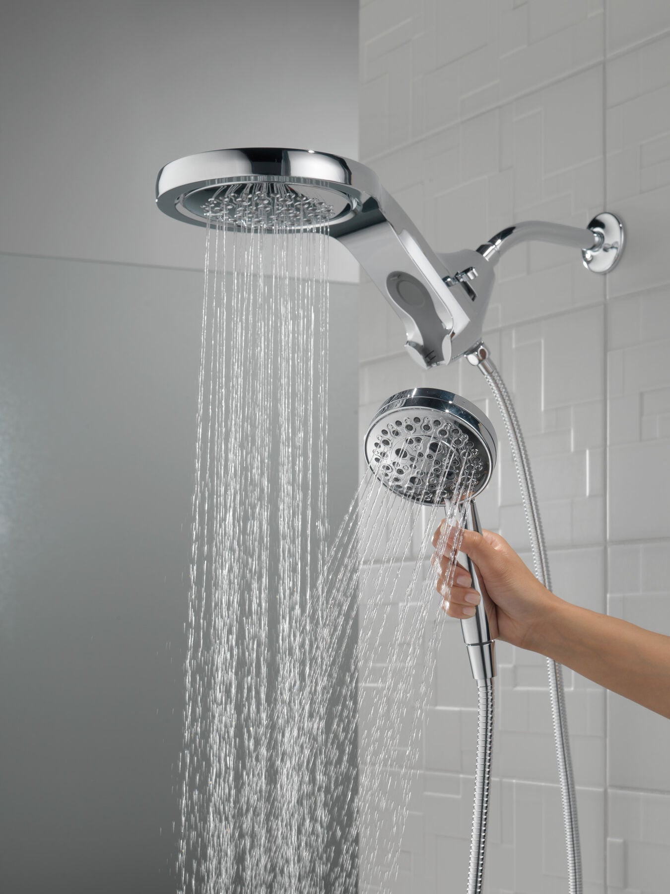 HydroRain&reg; H<sub>2</sub>Okinetic&reg; 5-Setting Two-in-One Shower Head