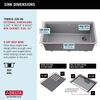 32&rdquo; Granite Composite Workstation Kitchen Sink Undermount Single Bowl with WorkFlow&trade; Ledge and Accessories in Dark Grey