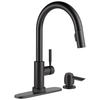 Single Handle Pull-Down Kitchen Faucet with Touch<sub>2</sub>O&reg; Technologyand Soap Dispenser