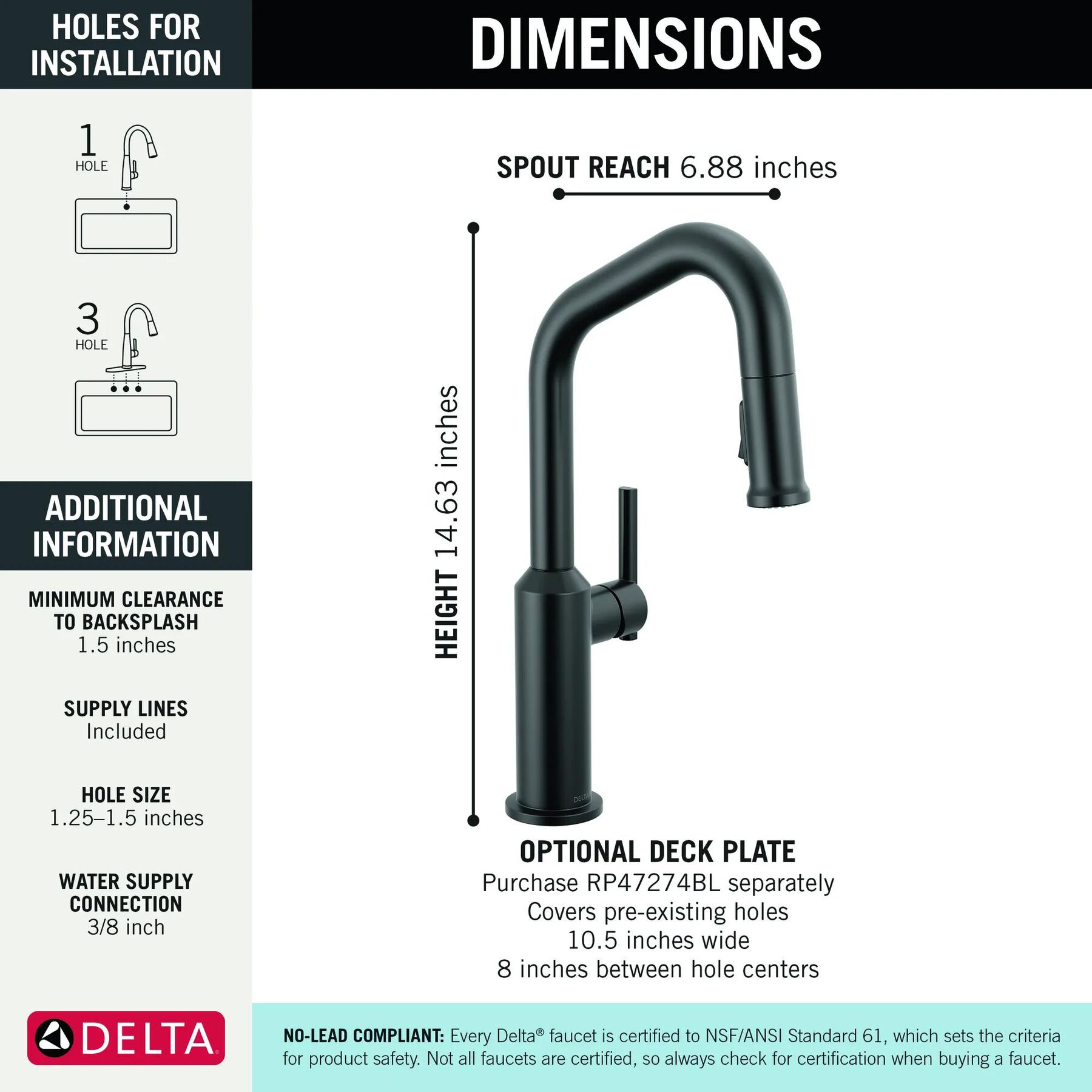 Single Handle Pull-Down Bar/Prep Faucet