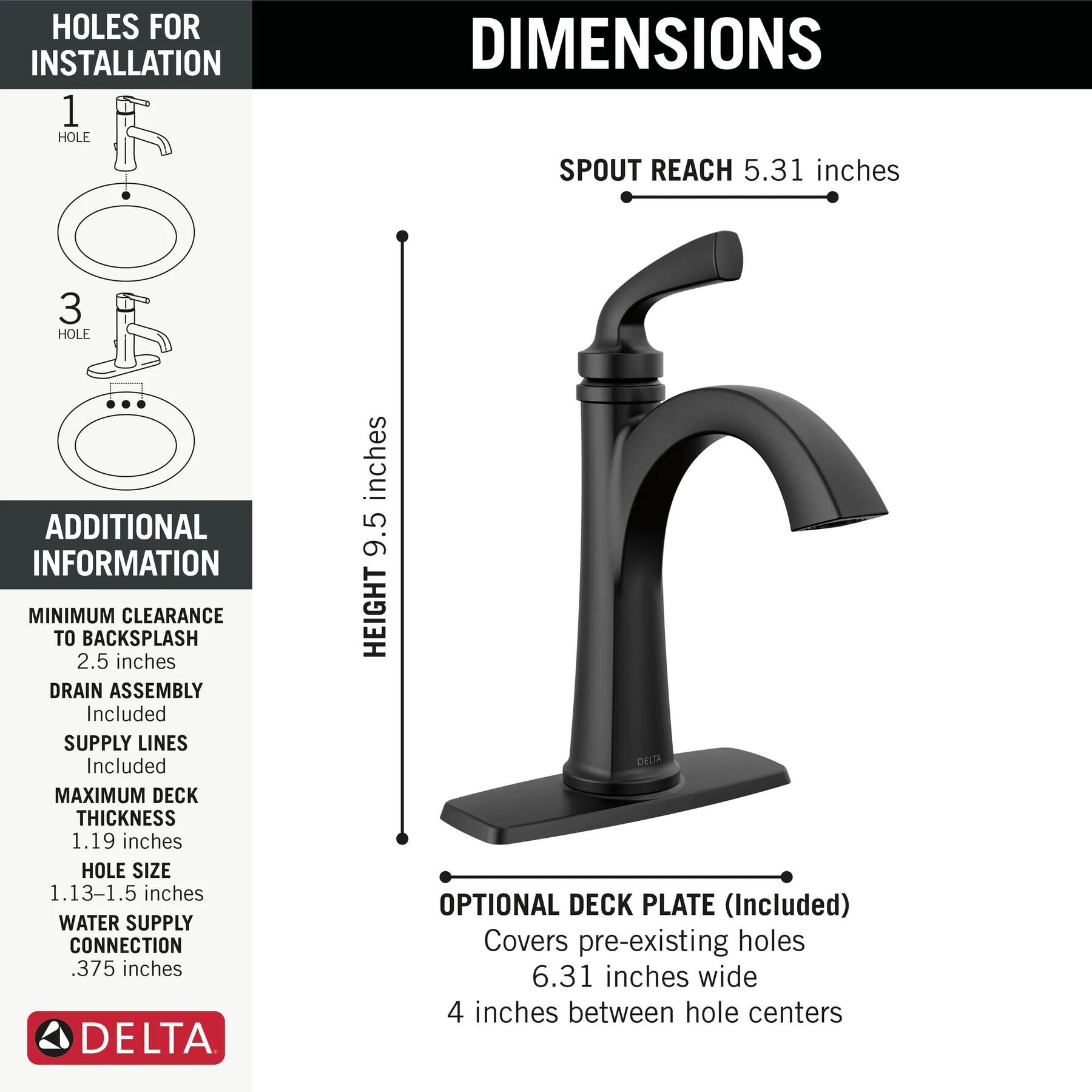 Single Handle Bathroom Faucet (Recertified)