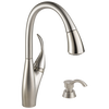 Single Handle Pull-down Kitchen Faucet with MagnaTite and Soap Dispenser