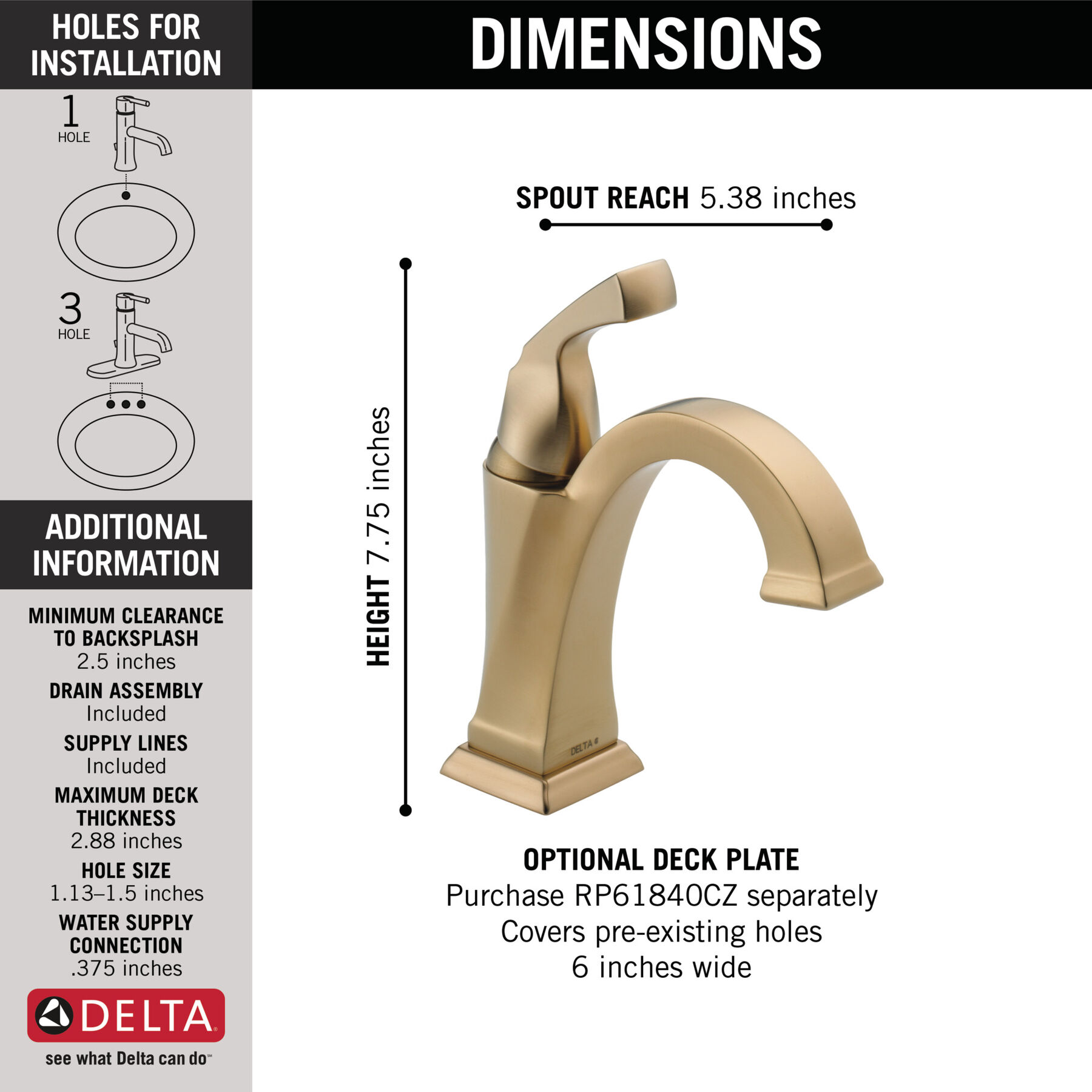 Single Handle Bathroom Faucet (Recertified)