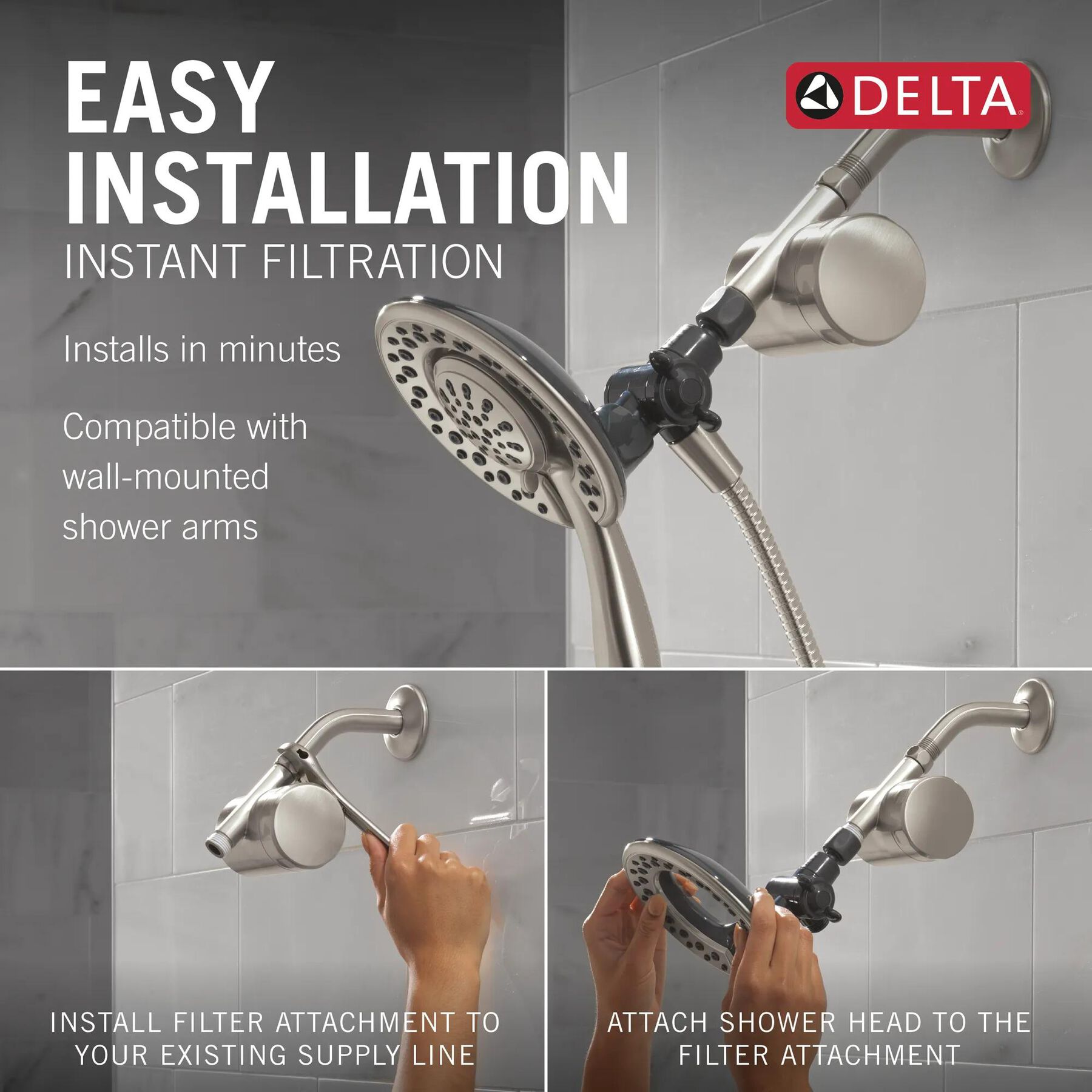 Shower Filter Attachment with 4-Setting In2ition&reg;