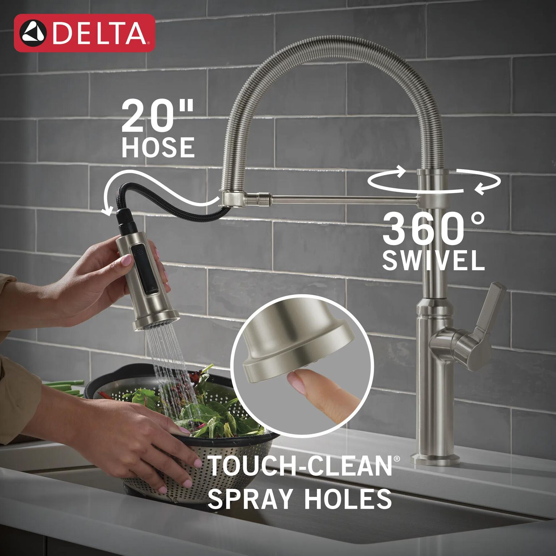Single Handle Pull-Down Kitchen Faucet With Spring Spout