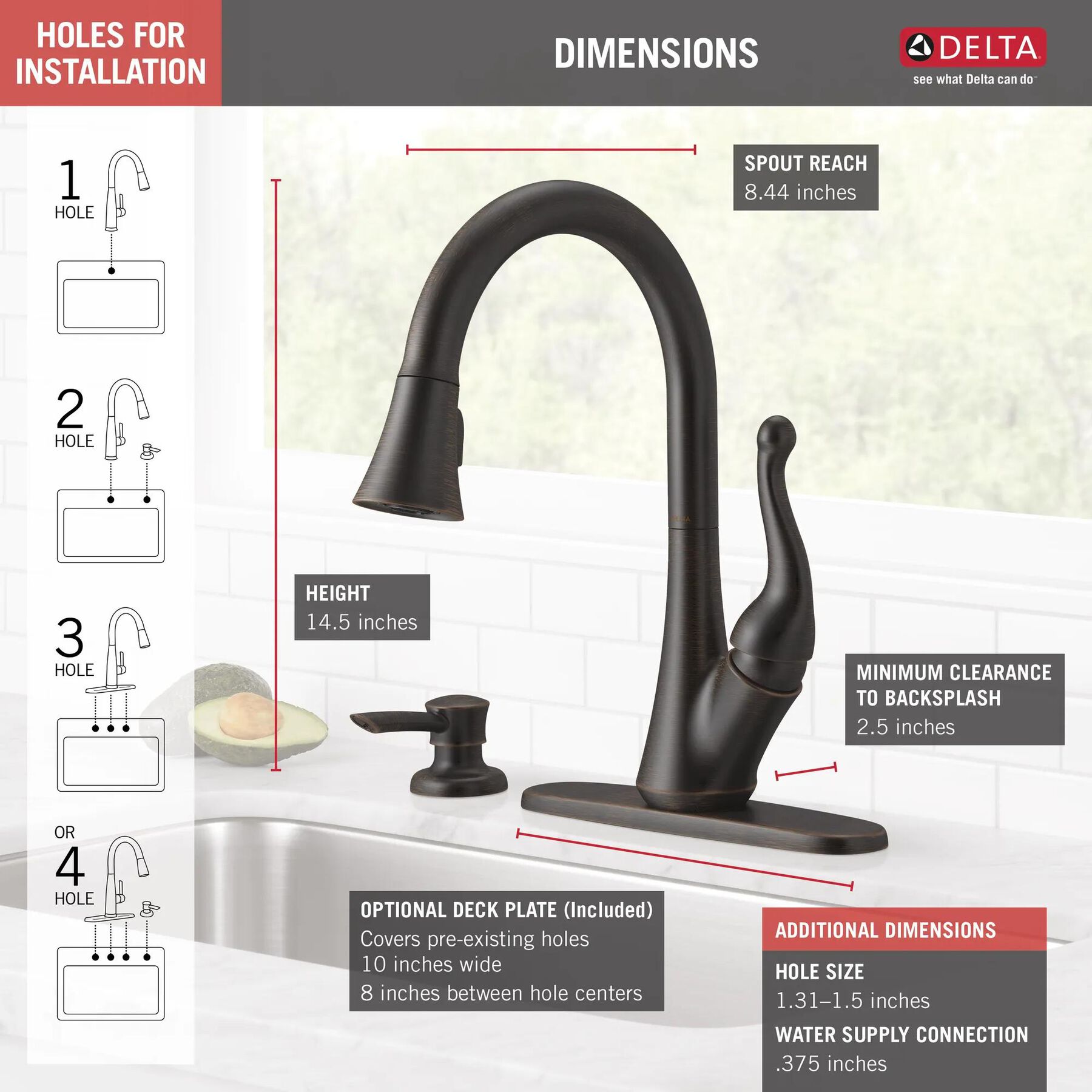 Single Handle Pull-Down Kitchen Faucet with Soap Dispenser