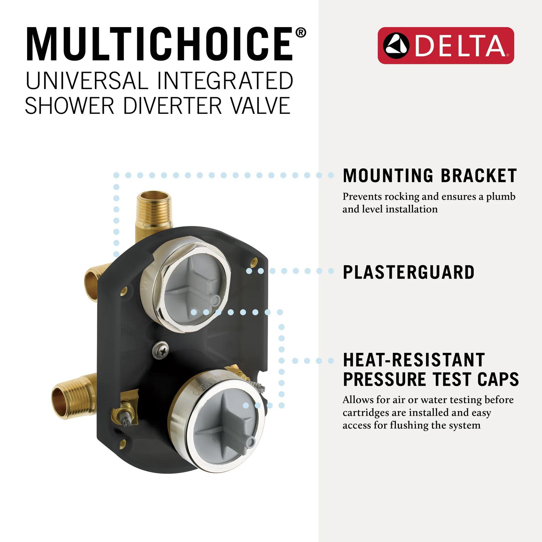MultiChoice&reg; Universal Integrated Shower Diverter Rough Universal Inlets / Outlets