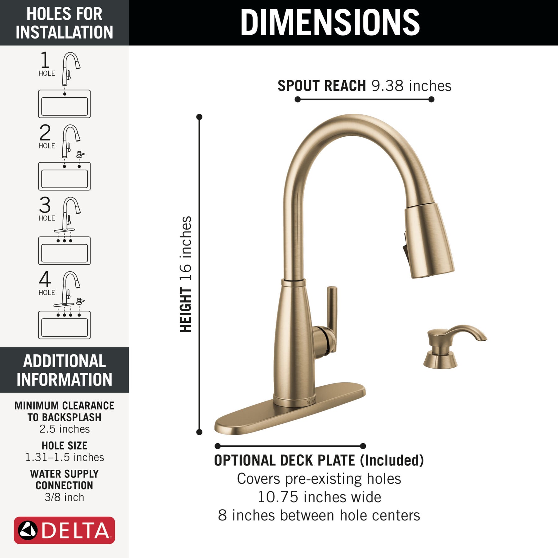 Single Handle Pull-Down Kitchen Faucet with Soap Dispenser and ShieldSpray&reg; Technology