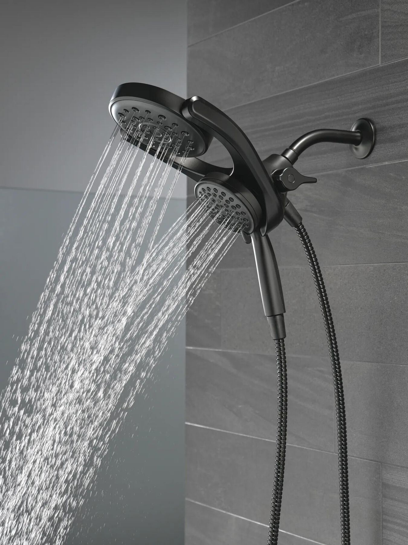 HydroRain&reg; 4-Setting Two-in-One Shower Head (Recertified)