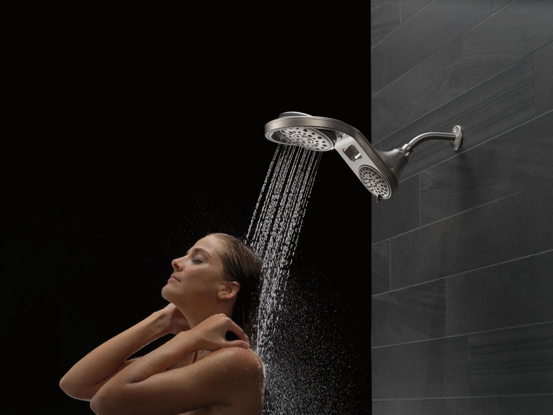 HydroRain&reg; 5-Setting Two-in-One Shower Head