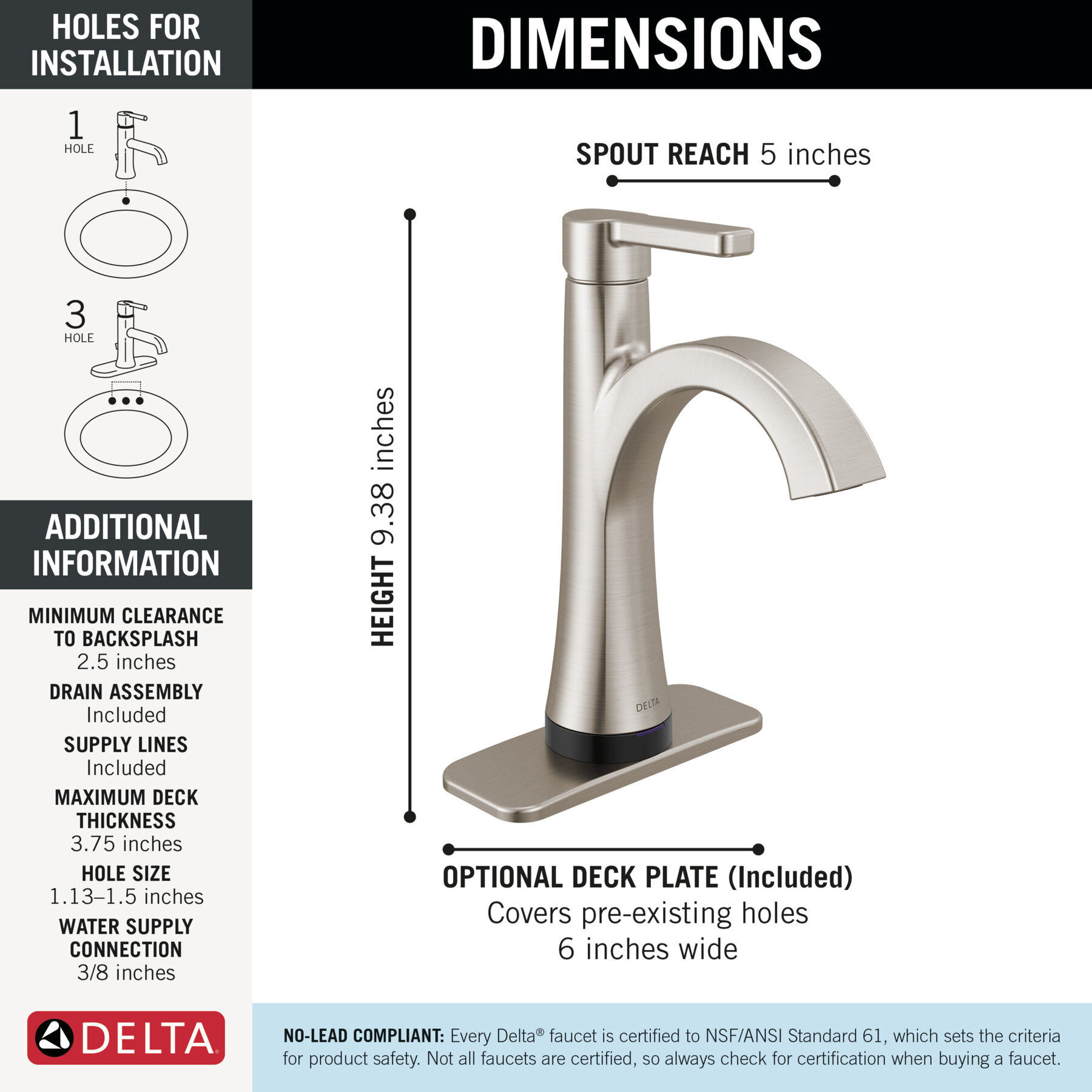 Touch2O Bathroom Faucet with Touchless Technology