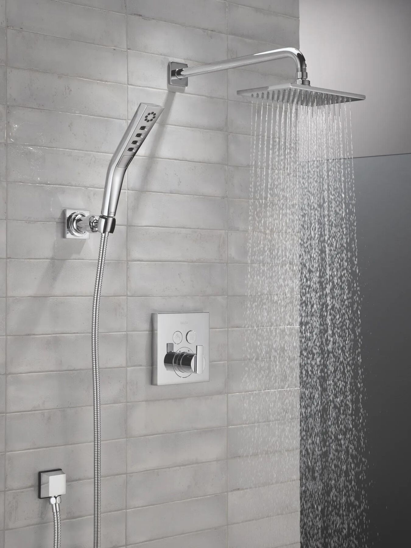 Angular Modern Push-Button Shower