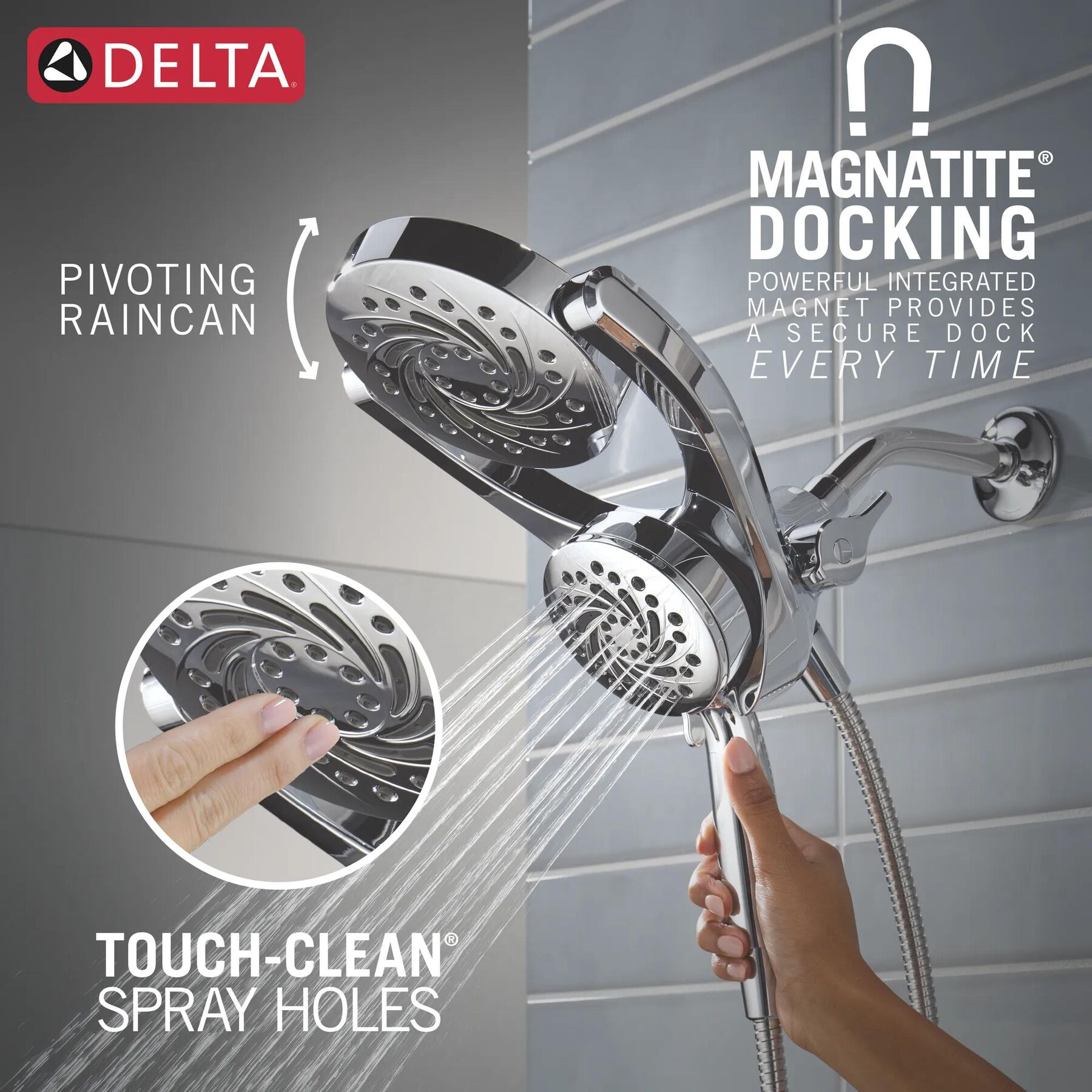 Monitor 14 Series Shower Trim with 5-Setting HydroRain and ProClean Showerhead Bundle