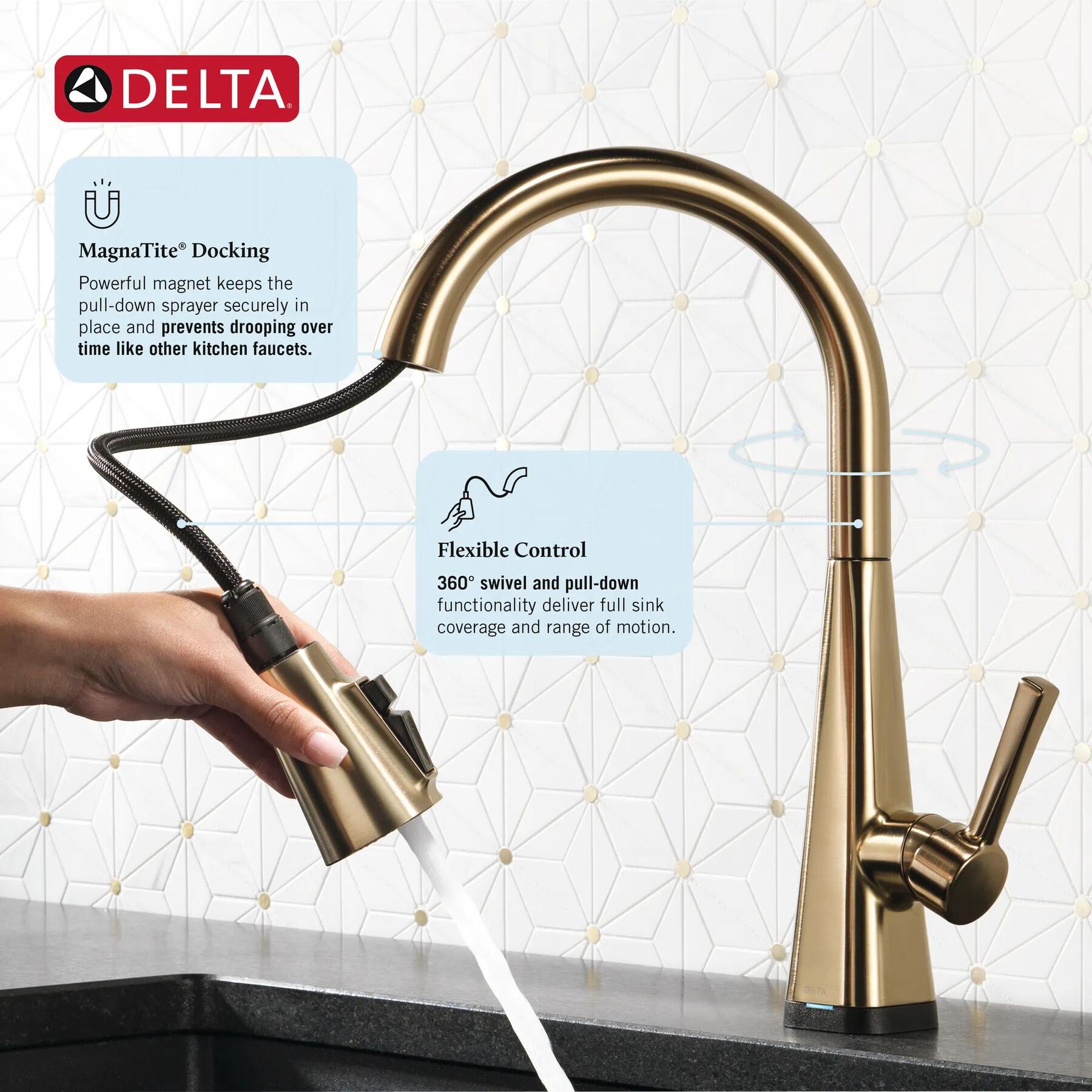 Single-Handle Pull-Down Kitchen Faucet with Touch<sub>2</sub>O&reg; Technology