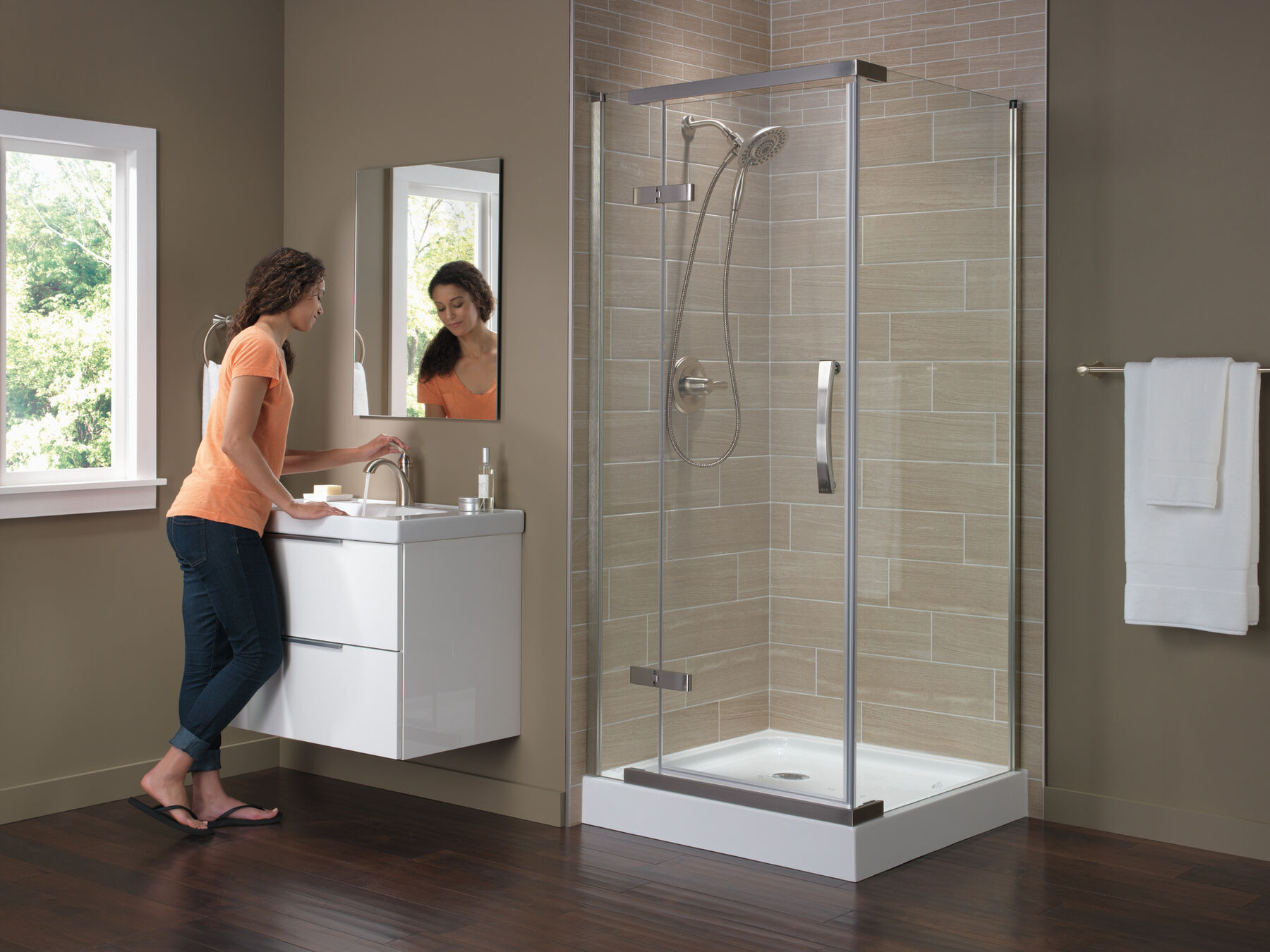 36" x 36" Frameless Shower Enclosure