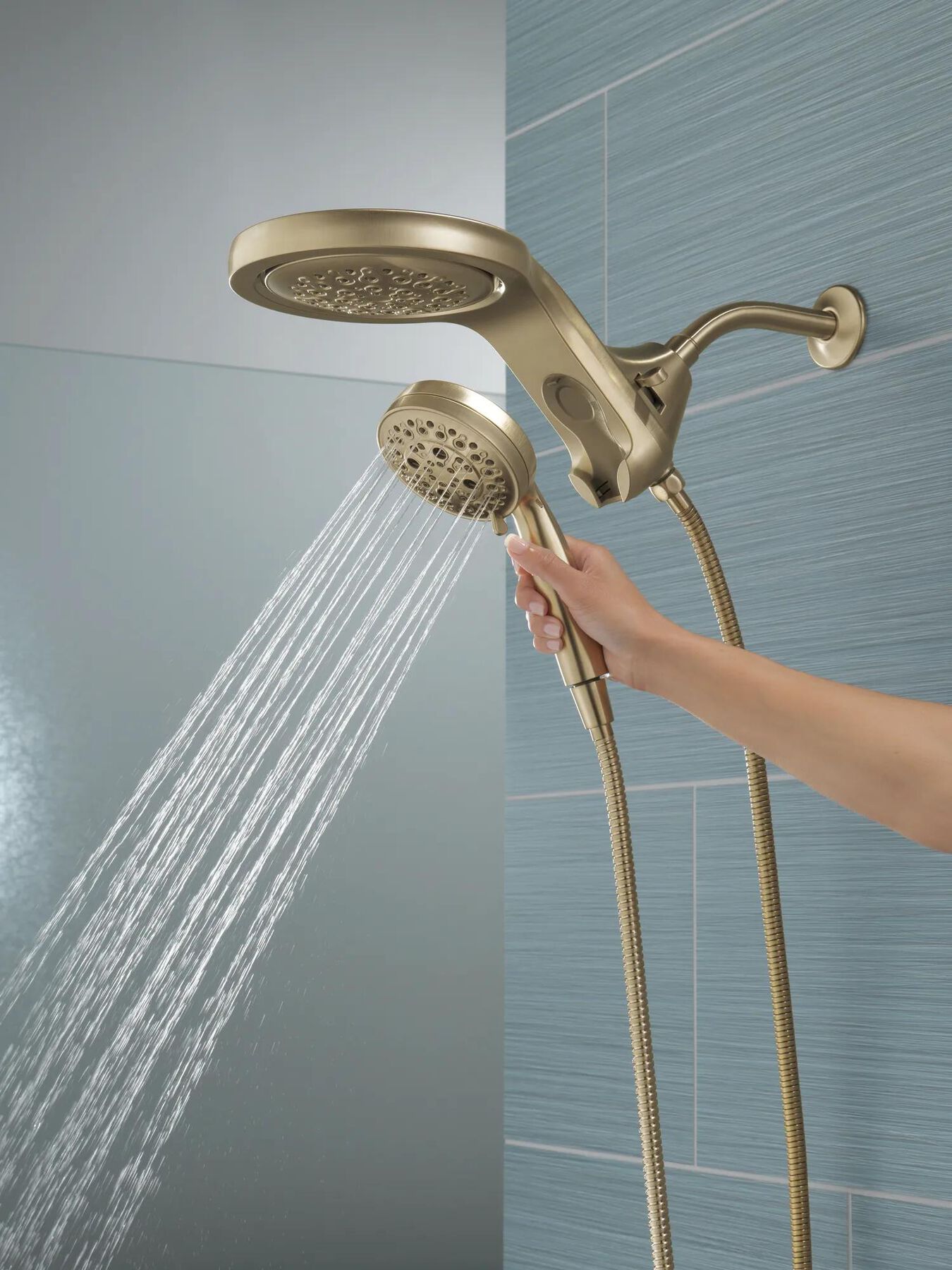 HydroRain&reg; H<sub>2</sub>Okinetic&reg; 5-Setting Two-in-One Shower Head