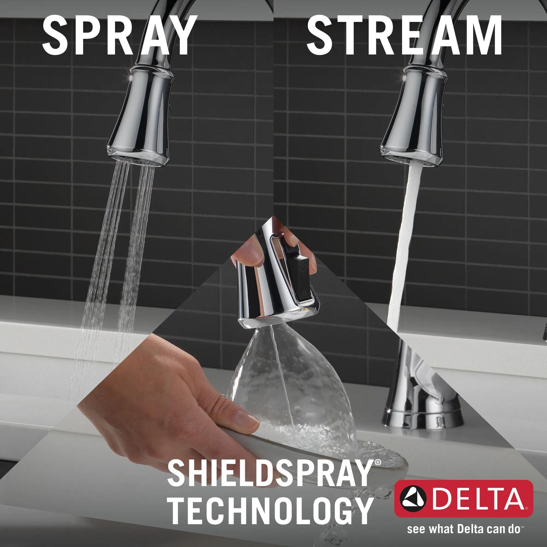 Single Handle Pull-Down Kitchen Faucet with Soap Dispenser and ShieldSpray&reg; Technology
