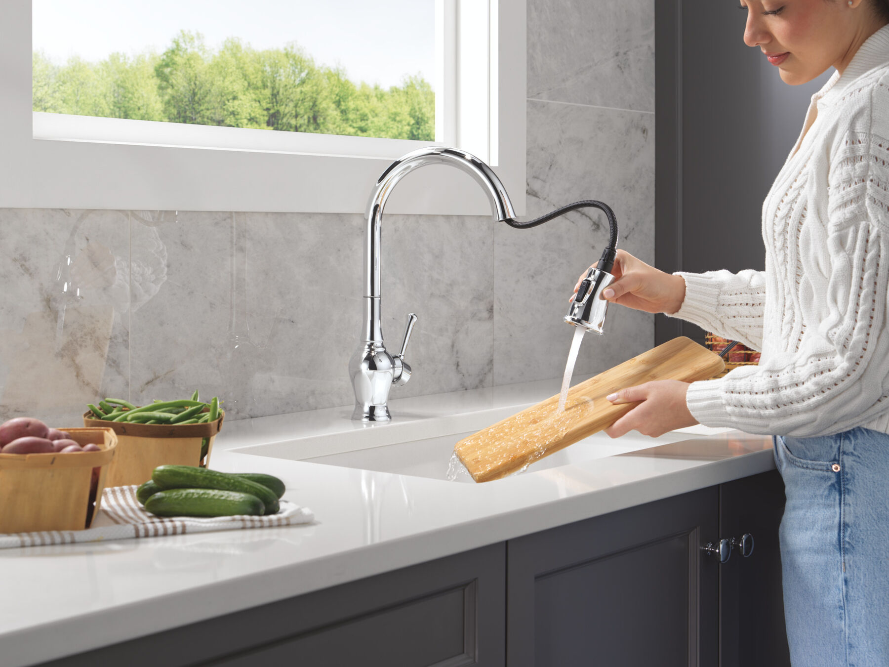 Pull-Down Kitchen 1 Handle with Soap Dispenser Bundle