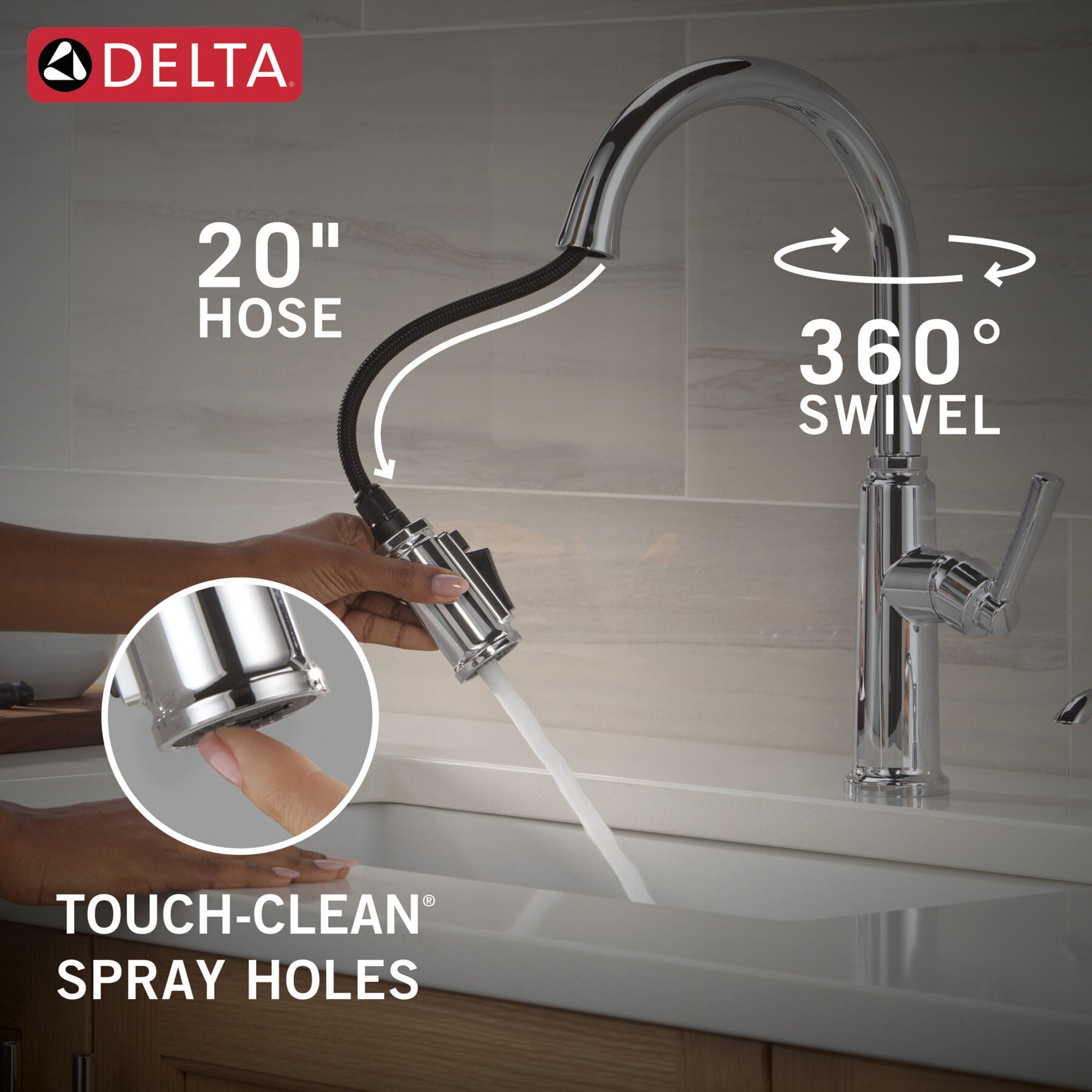 Single Handle Kitchen Pull-Down Faucet w/ Soap Dispenser