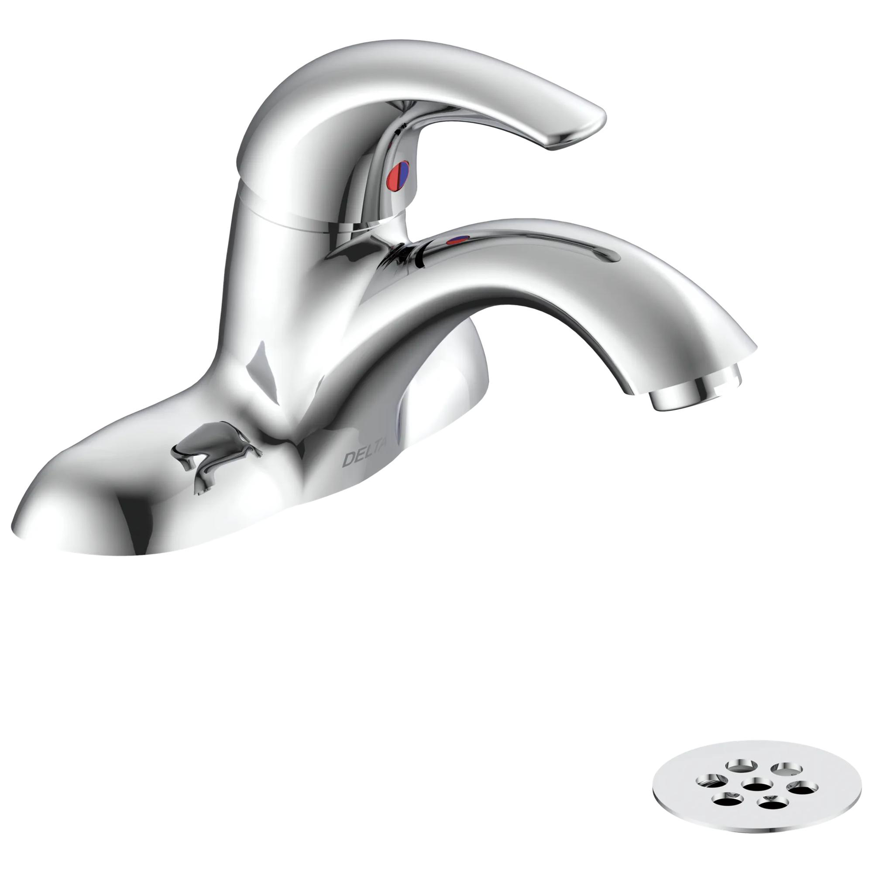 Single Handle Centerset Bathroom Faucet with Grid Strainer