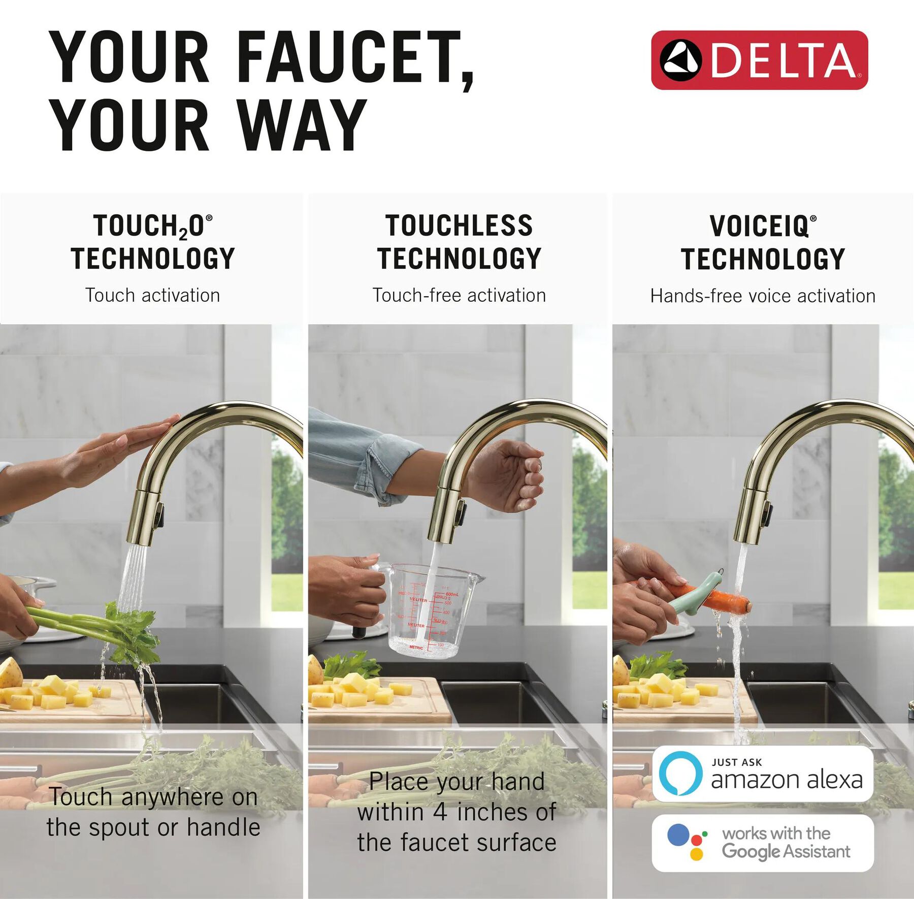 VoiceIQ&reg; Kitchen Faucet with Touch<sub>2</sub>O&reg; Technology with Touchless Technology