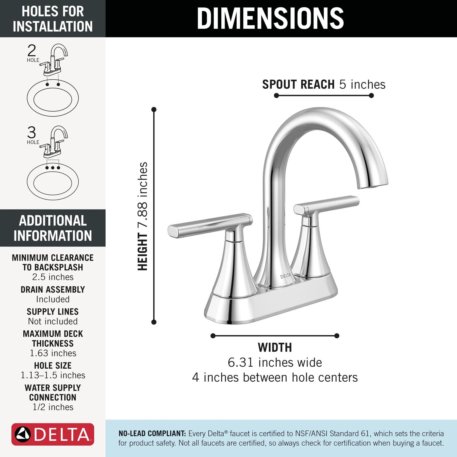 Two Handle Centerset Bathroom Faucet