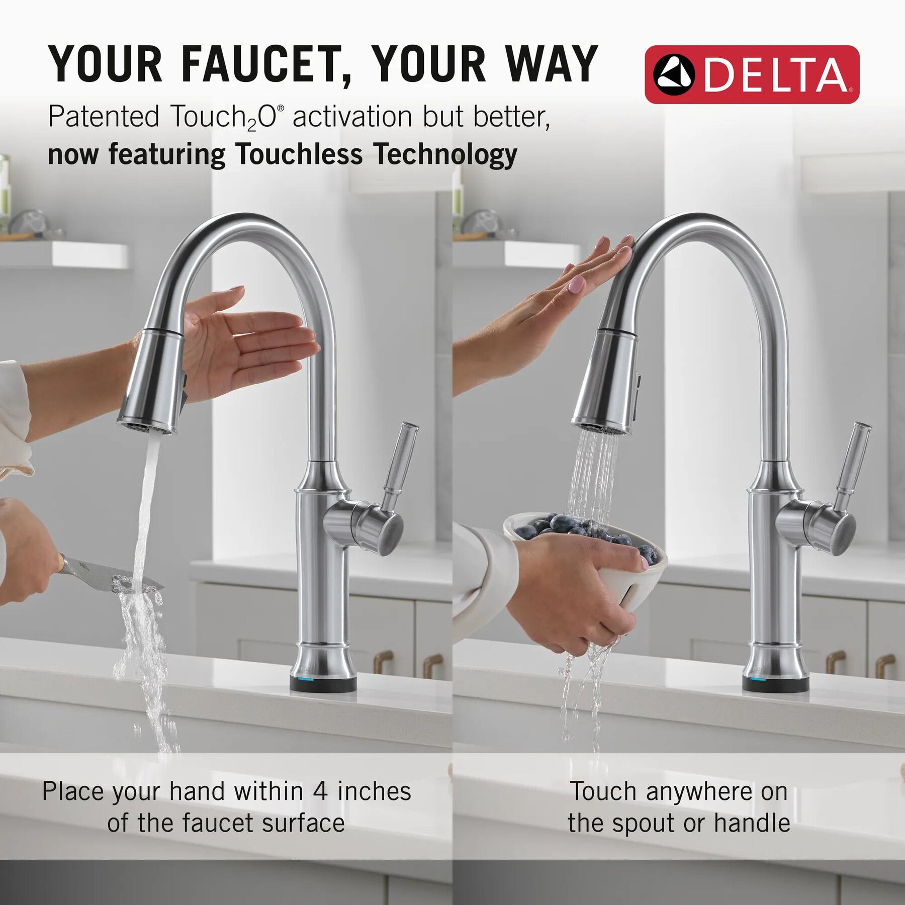 Touch<sub>2</sub>O&reg; Technology Kitchen Faucet with Touchless Technology