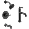 Single Handle Lavatory Faucet with 14 Series Tub Shower Trim and Rough Bundle