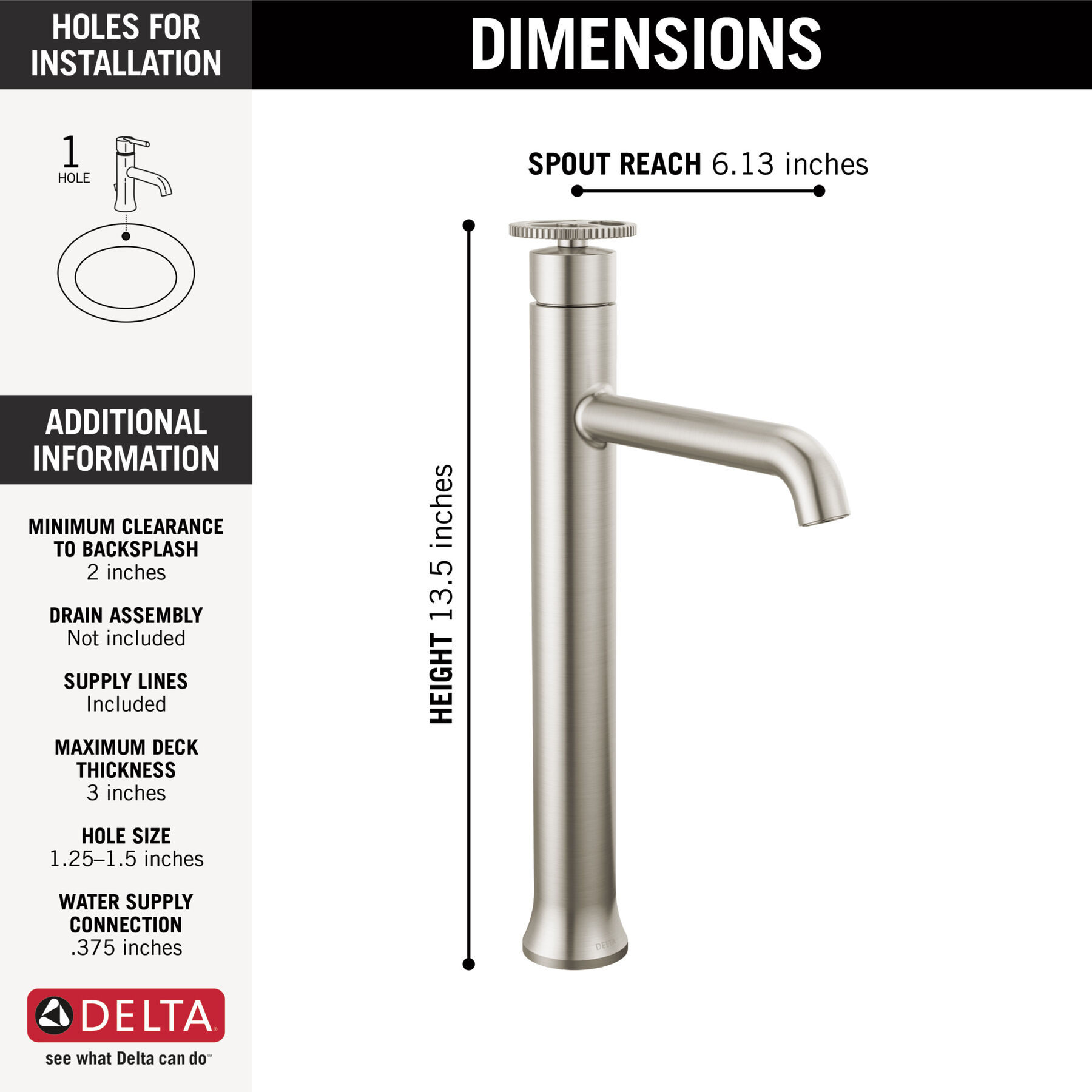 Single Handle Vessel Bathroom Faucet