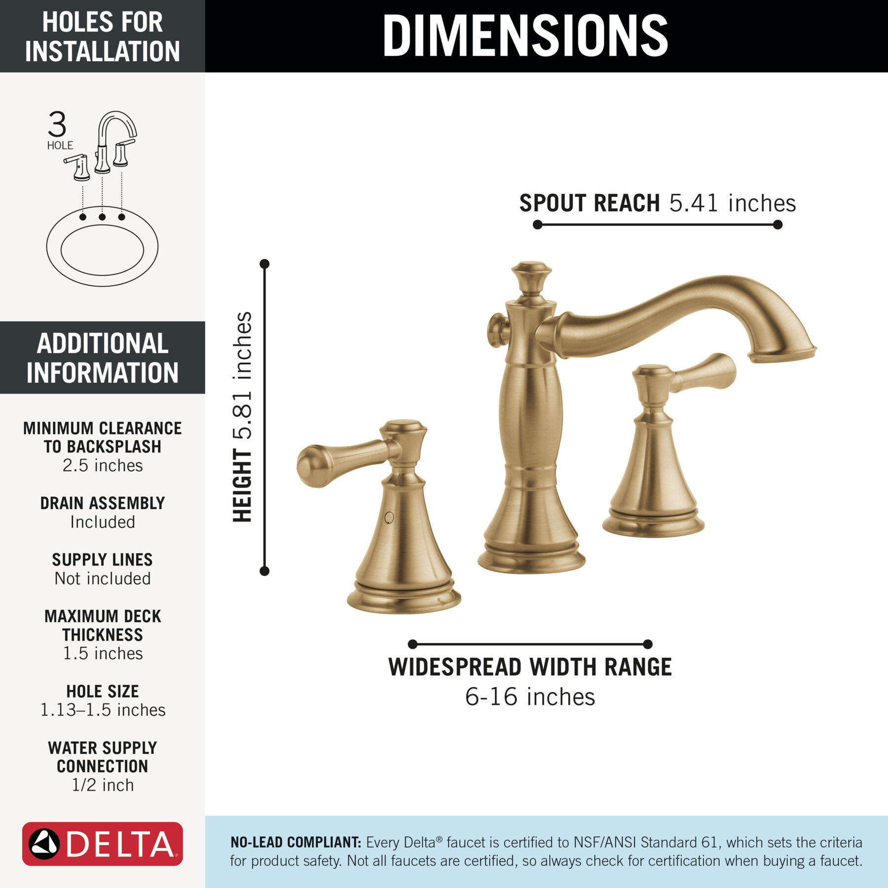 Two Handle Widespread Bathroom Faucet