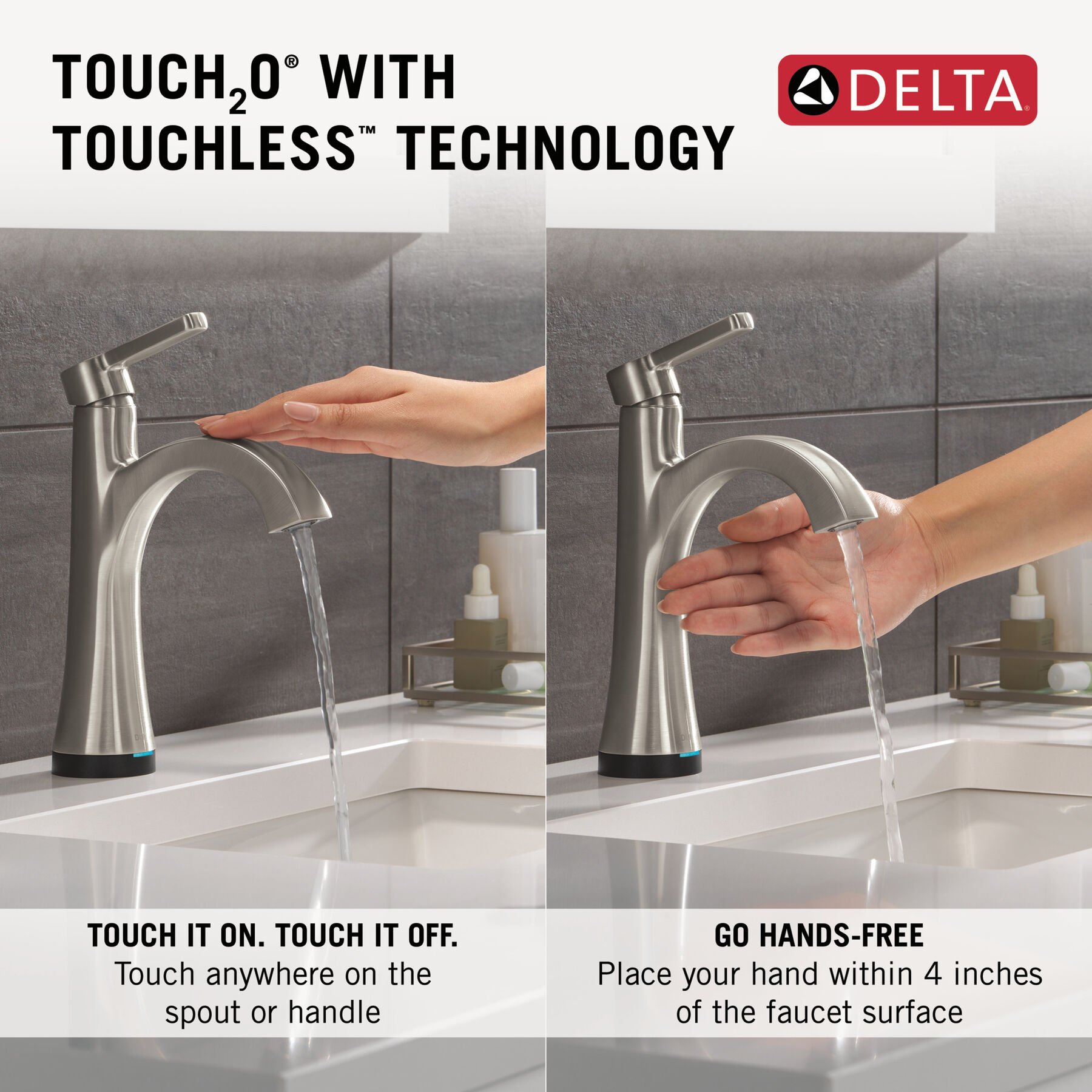 Touch2O Bathroom Faucet with Touchless Technology