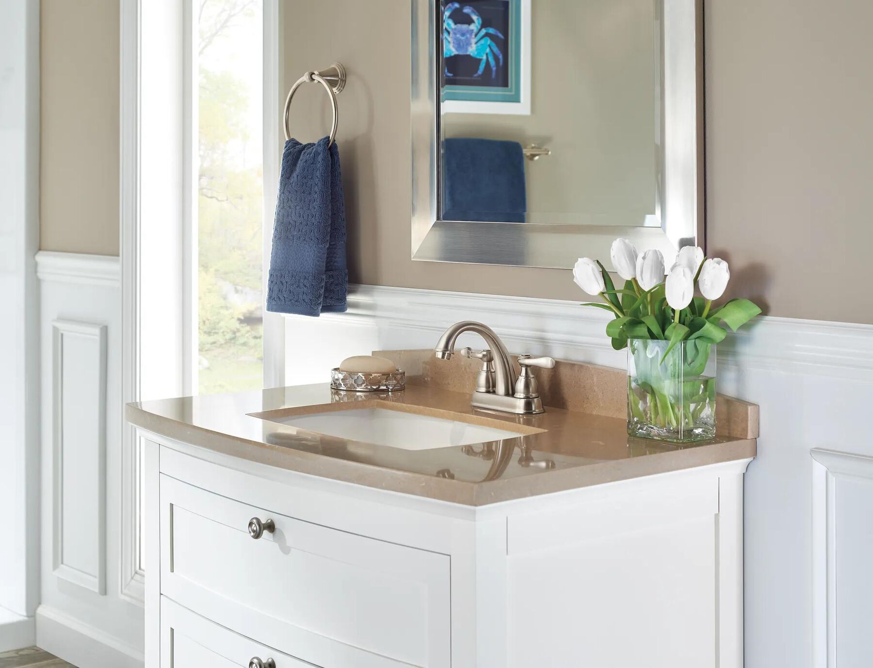 Two Handle Centerset Bathroom Faucet (Recertified)
