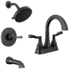 Centerset Lavatory Faucet with 14 Series Tub Shower Trim and Rough Bundle
