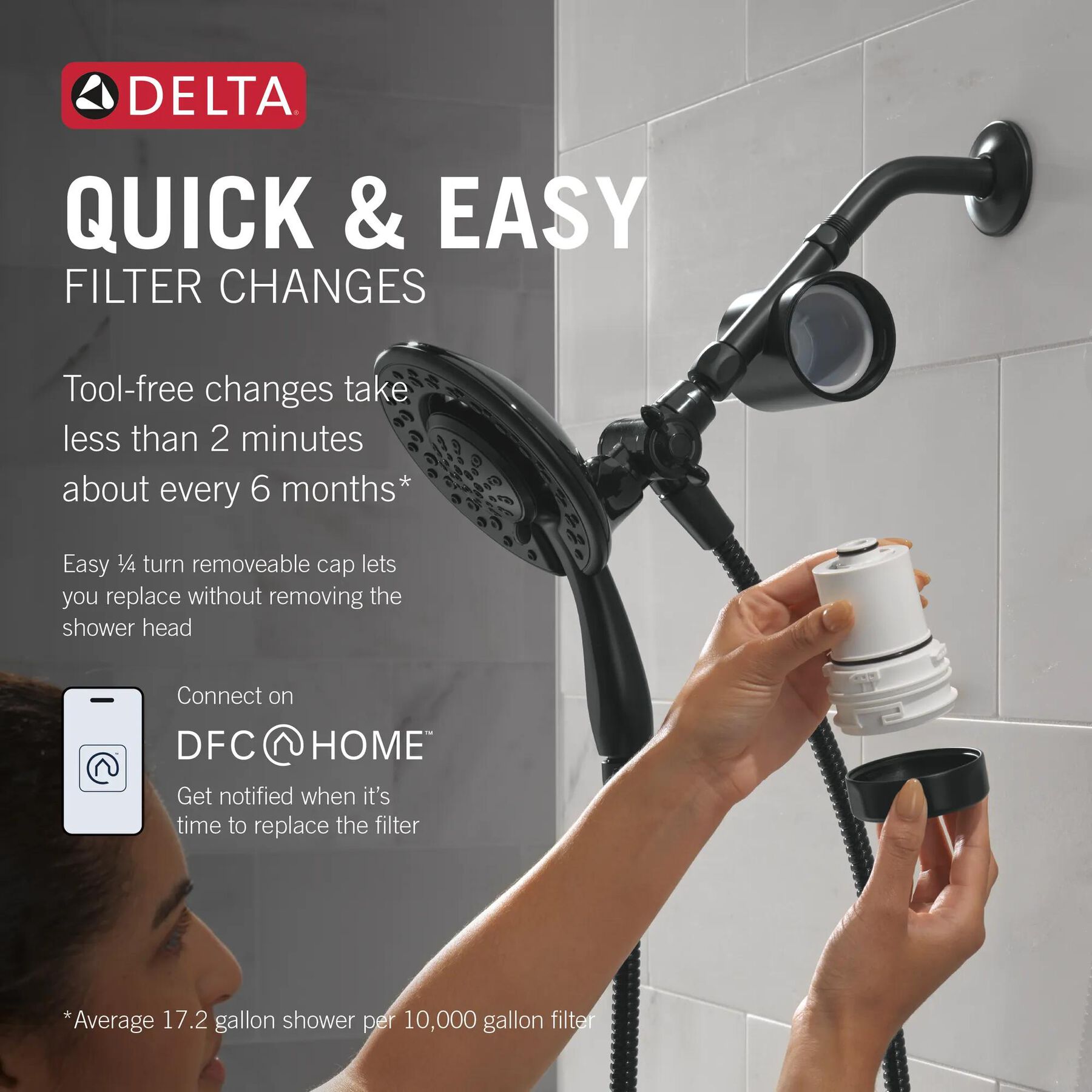 Shower Filter Attachment with 4-Setting In2ition&reg;