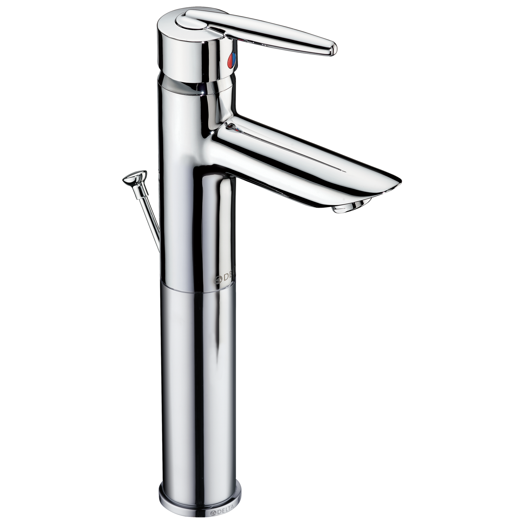 Single Hole Bathroom - Stick Handle - with Pillar Extension Includes Pop-Up Ceramic Valve System