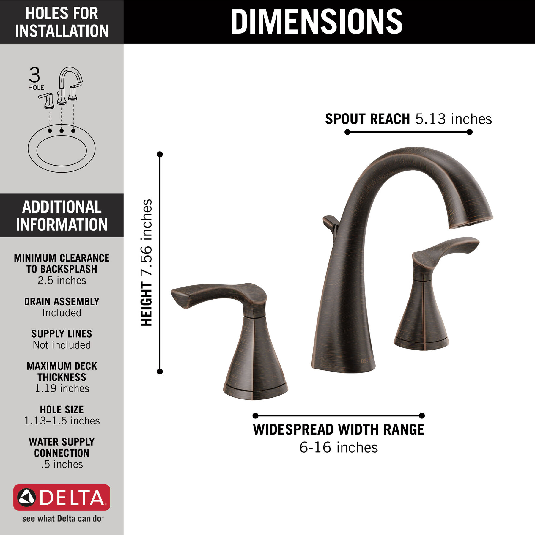 Two Handle Widespread Bathroom Faucet