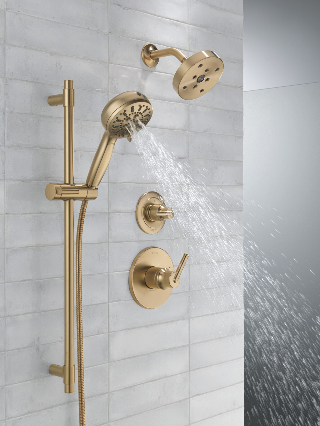 7-Setting Slide Bar Hand Shower with Cleaning Spray