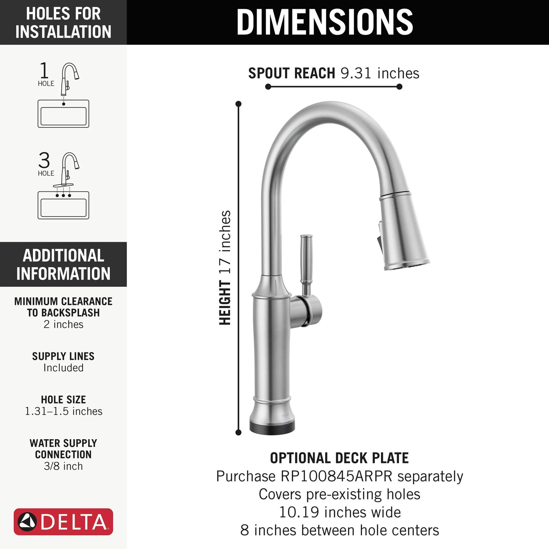 Touch<sub>2</sub>O&reg; Technology Kitchen Faucet with Touchless Technology