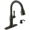 Single Handle Pull-Down Kitchen Faucet with Touch2O Technology and Soap Dispenser
