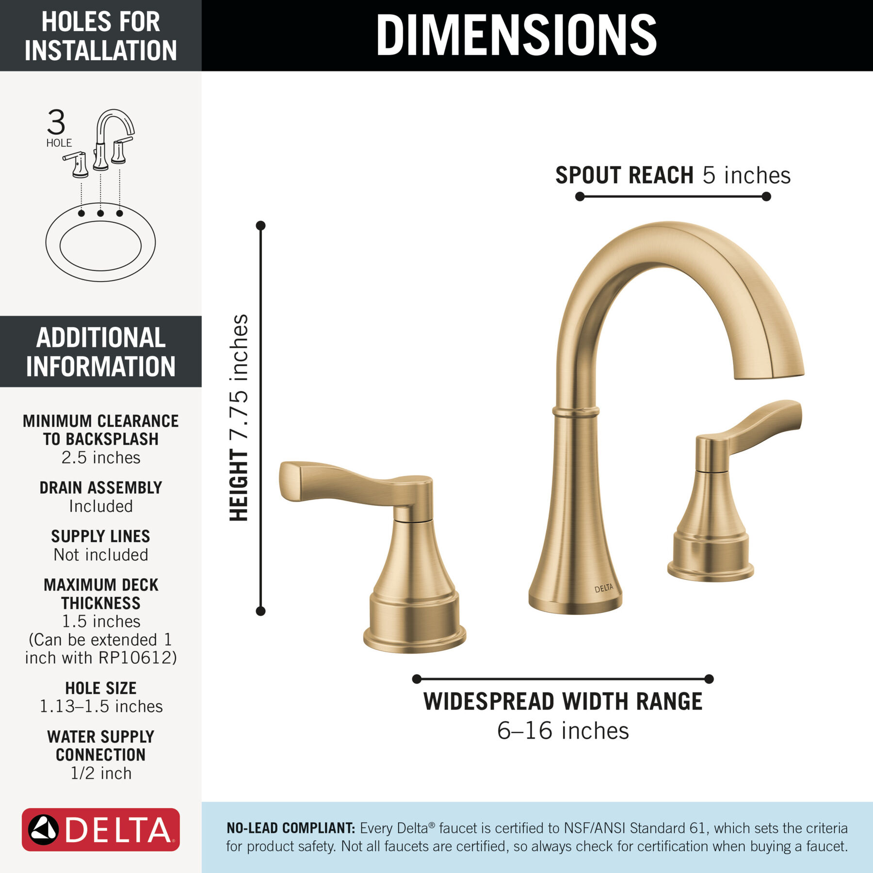 Widespread Lavatory Faucet with 14 Series Shower Trim and Rough Bundle