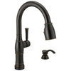 Single Handle Pull-Down Kitchen Faucet with Touch2O Technology and Soap Dispenser