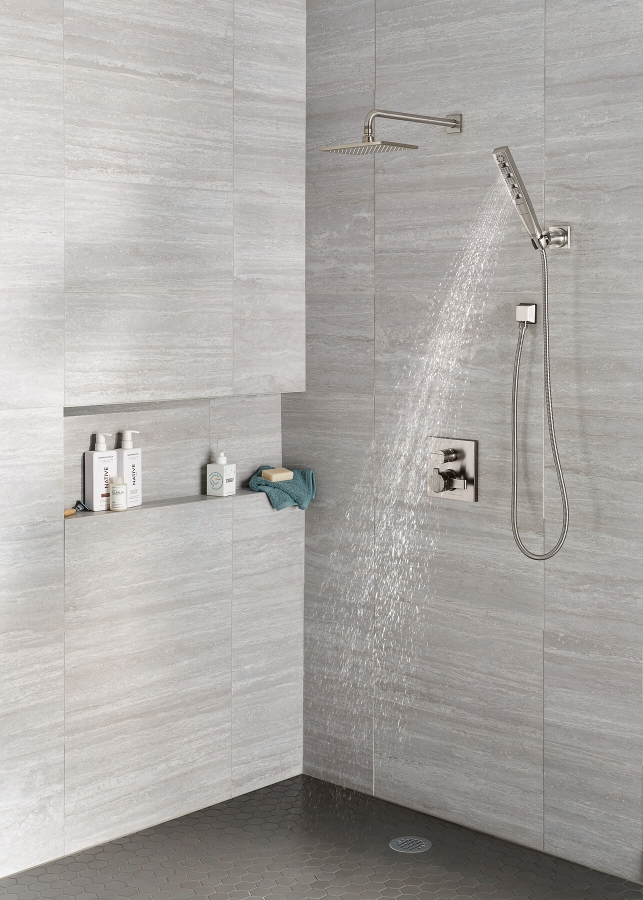 H<sub>2</sub>Okinetic&reg; 4-Setting Wall Mount Hand Shower