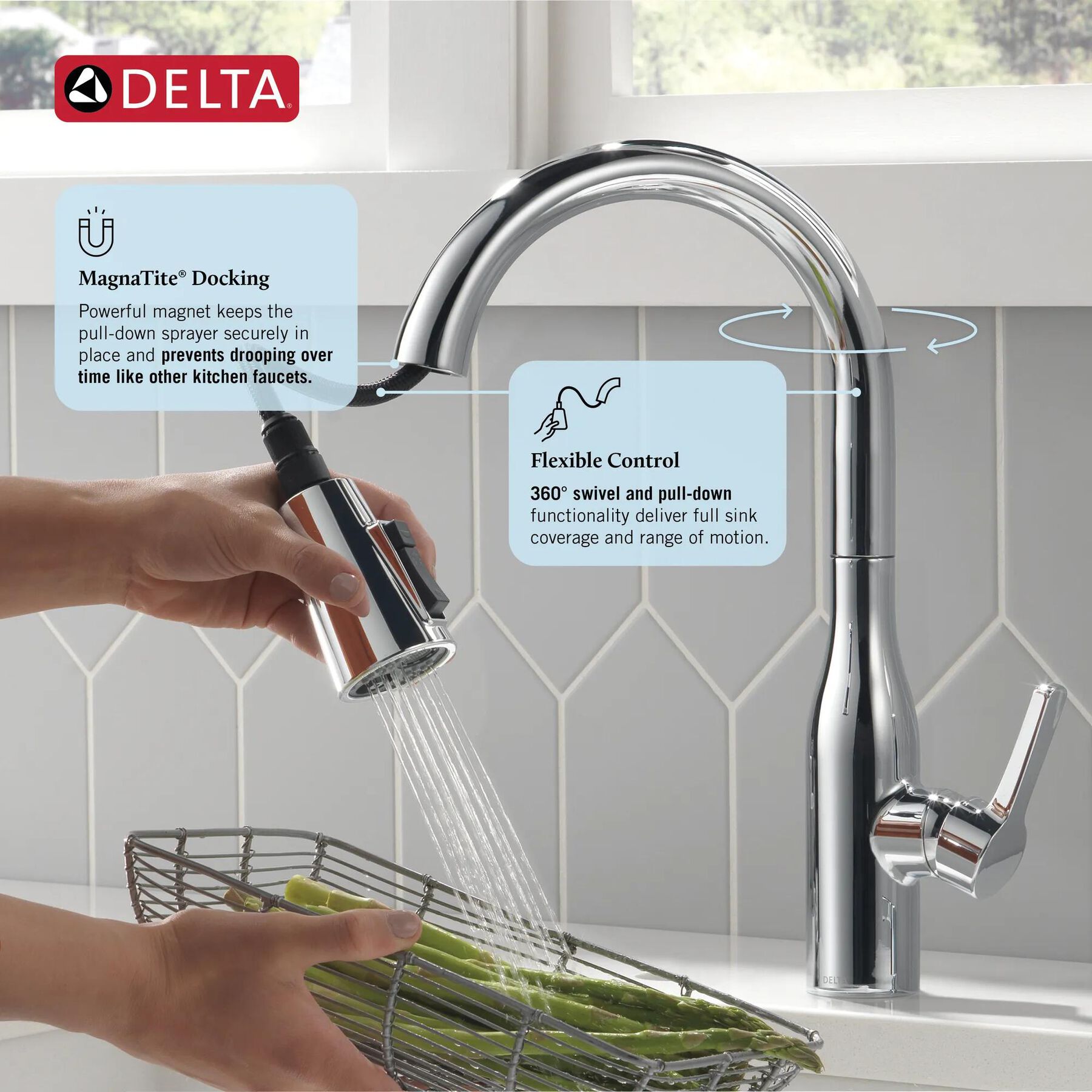 Single Handle Pull-Down Kitchen Faucet with Soap Dispenser and ShieldSpray&reg; Technology