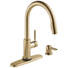 Single Handle Pull-Down Kitchen Faucet with Touch<sub>2</sub>O&reg; Technologyand Soap Dispenser