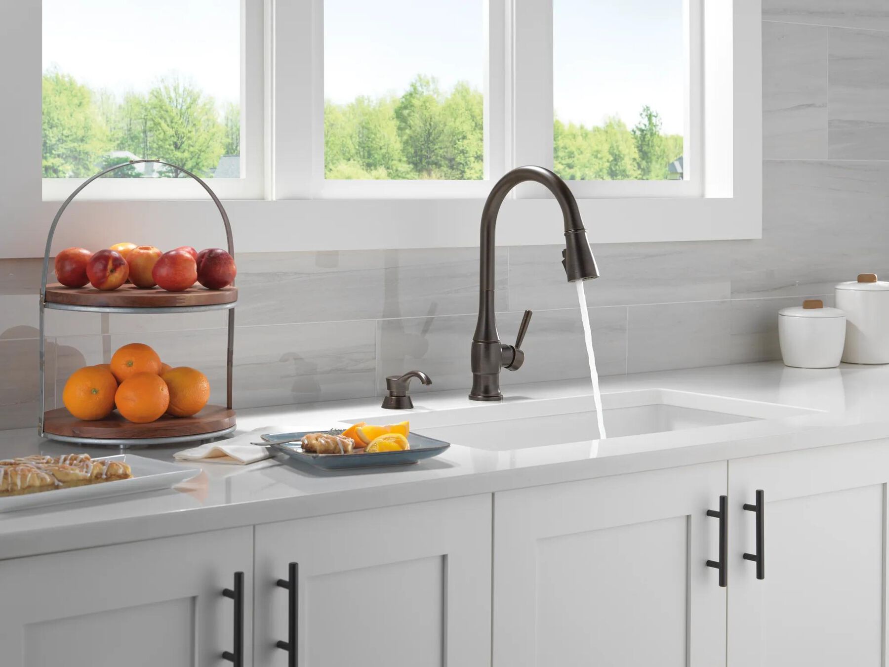 Pull-Down Kitchen Faucet w/Soap (Recertified)